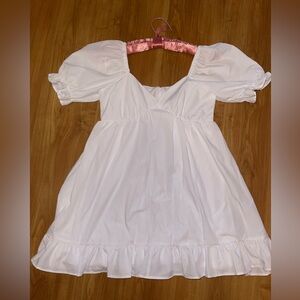 White Puff Sleeve Dress